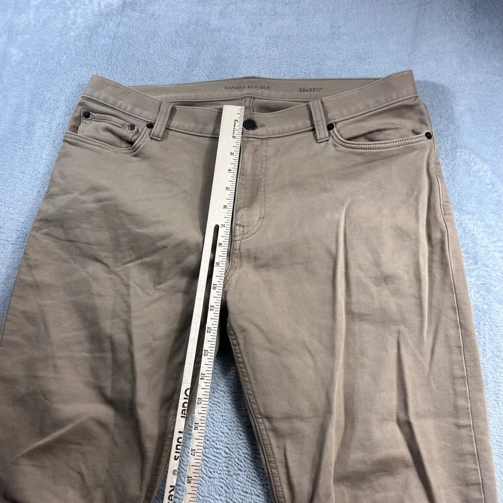 Banana Republic Traveler Slim Fit Khaki Chino Pants Mens 36x32 Tan Five Pocket